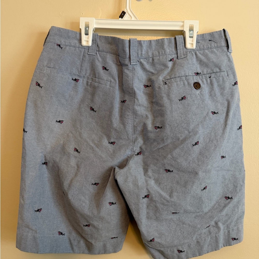 J. Crew Light Blue Shorts with Embroidered Sharks - Picture 2 of 4